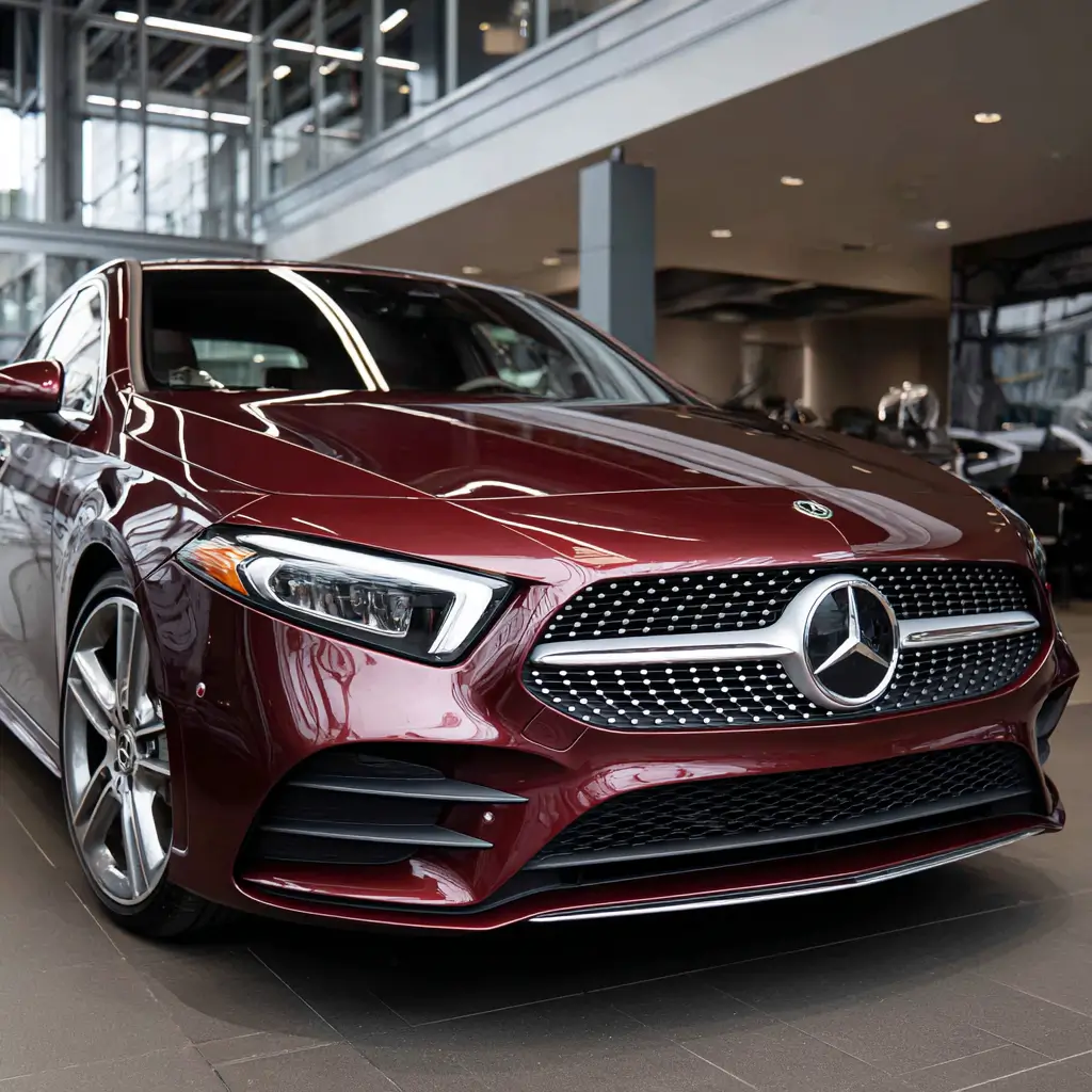 Happy customer receiving car keys at Carma Auto Group dealership in Duluth, GA